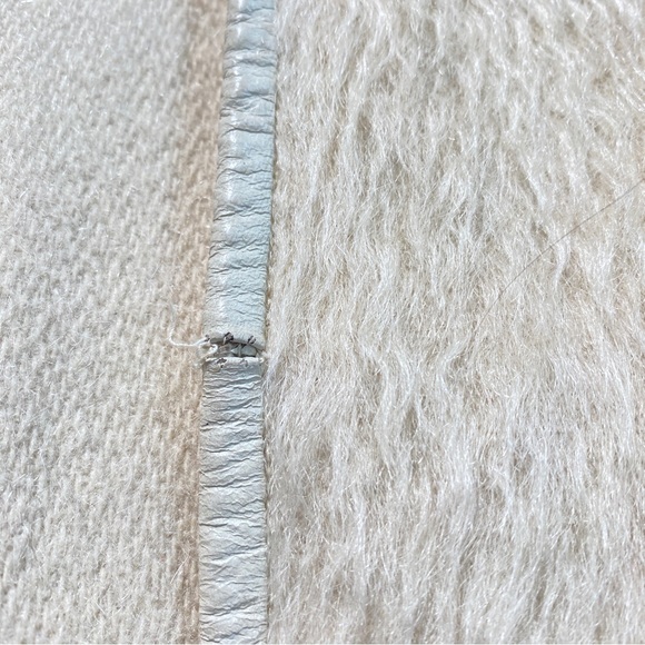 Sills Cream Color Mohair and Leather Reversible Cape with Pockets - Picture 3 of 16